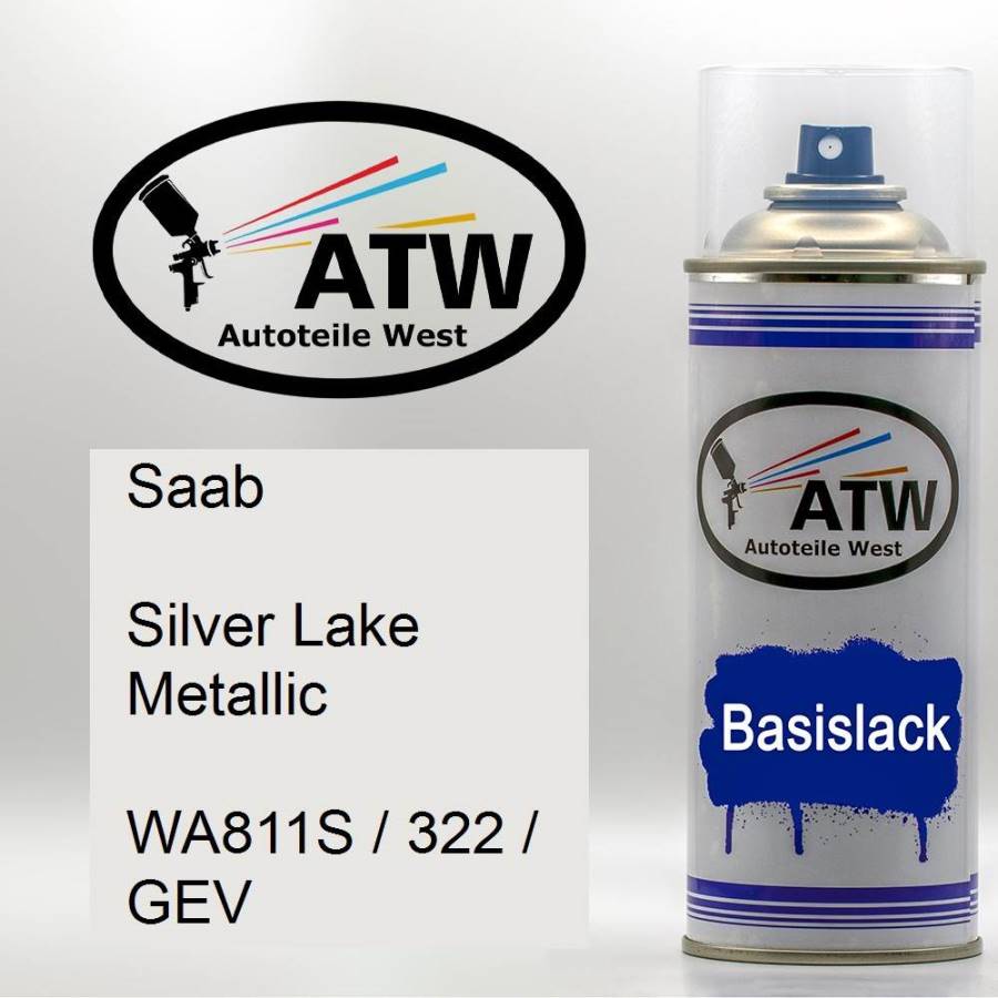 Saab, Silver Lake Metallic, WA811S / 322 / GEV: 400ml Sprühdose, von ATW Autoteile West.